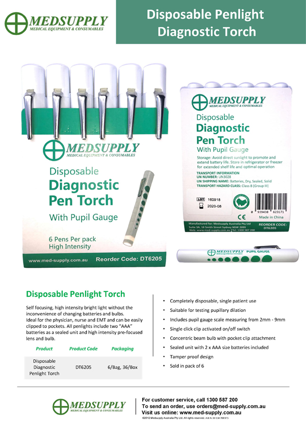 Disposable Penlight Diagnostic Torch